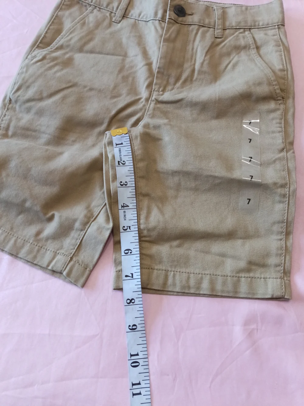 The Children's Place Red and Khaki Boys' Chino Shorts - Set Of 2 Sz. 7